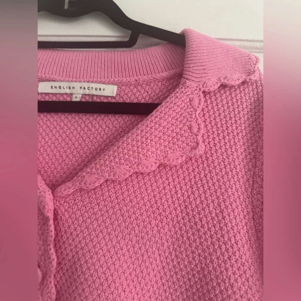 English Factory Scalloped Short Sleeve Sweater - L - Picture 6 of 7